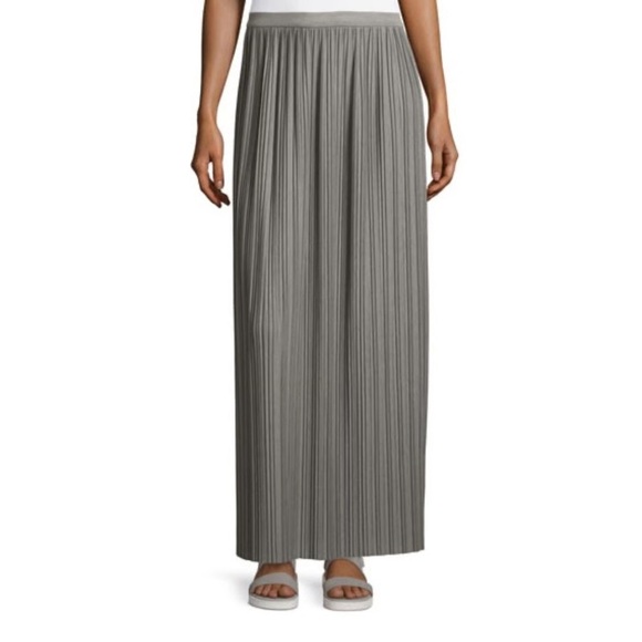 THEORY Osnyo Drapey Tee Pleated Maxi Skirt Gray Size M - Picture 1 of 5